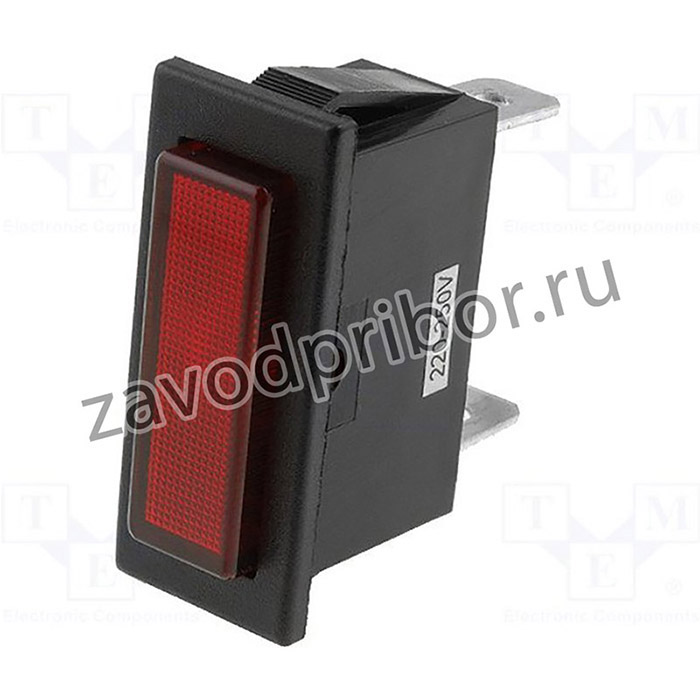 R9-70N-01-R, Индикат.лампа: с неоновой лампой, плоский, красный, 230ВAC, IP20