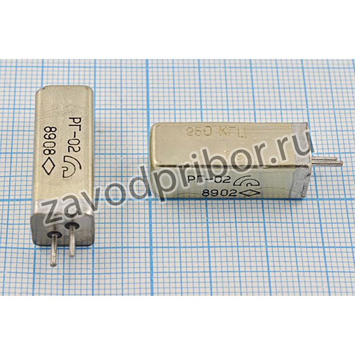 Кварцевый резонатор 250 кГц, корпус УД, марка РГ02УД, 1 гармоника, 11x11x28