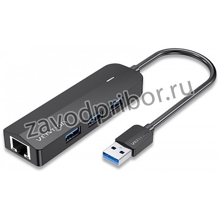 Vention USB 3.0 M / Gigabit Ethernet RJ45 F+OTG хаб 3xUSB (CHNBB), Сетевой адаптер Vention USB 3.0 M/Gigabit Ethernet RJ45 F+OTG хаб 3xUSB Ч