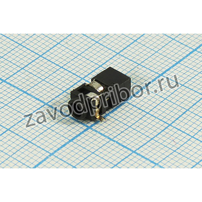 Розетка 2.5 стерео, контакты 3C, монтаж плата SMD, угловой, марка ST-209