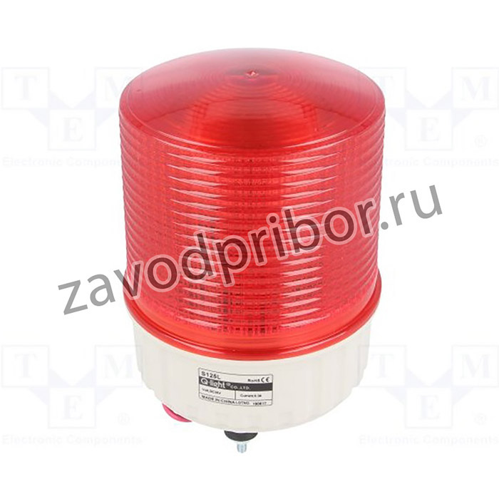 S125L-24-R, Сигнализатор: световой, непрерывный свет, мигающий свет, красный