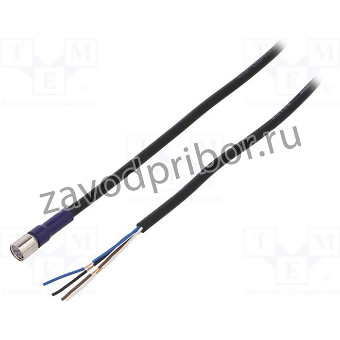 XS3F-LM8PVC4S5M, Кабель с гнездом M8 4-pin, прямое, ПВХ, 5м, basic line XS3F-LM8PVC4S5M, шт