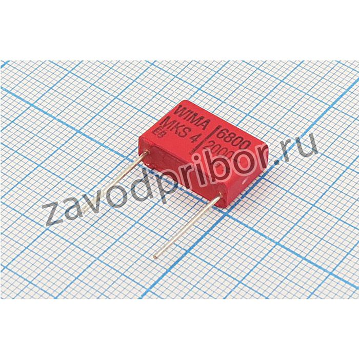 Конденcатор пленочный , емкость 6800 пФ, напряжение 2000В, размер 18x 6x13,PET, выводы 2P, MKS4, WIMA