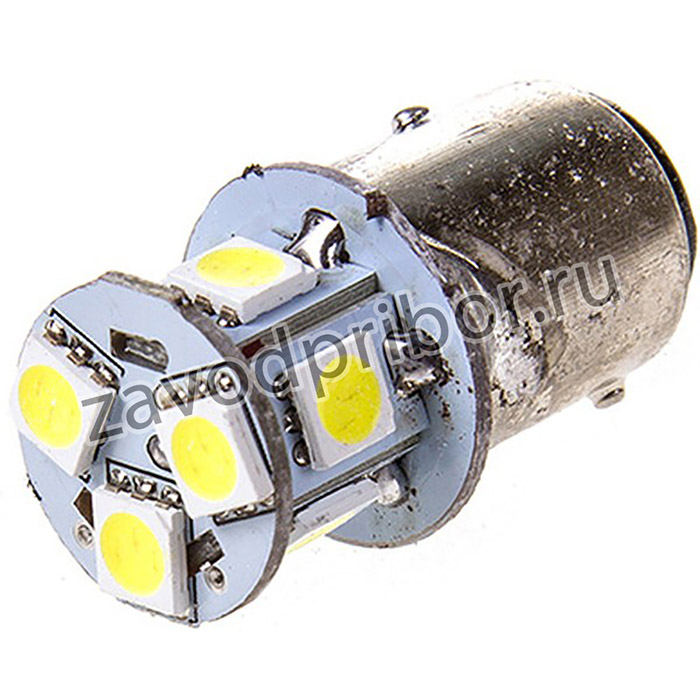 Автолампа диод S25 (P21/5W) 24V 8 SMD диодов BAY15d 2-конт Белая SKYWAY Противотуманные, стопы, задний ход, повороты