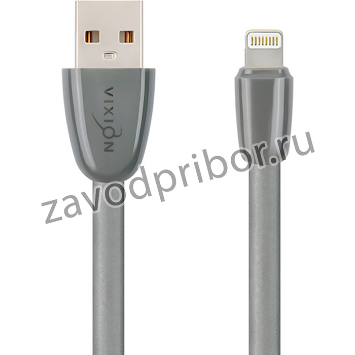 Кабель USB VIXION (K12i) для iPhone Lightning 8 pin силиконовый 1м (серый)