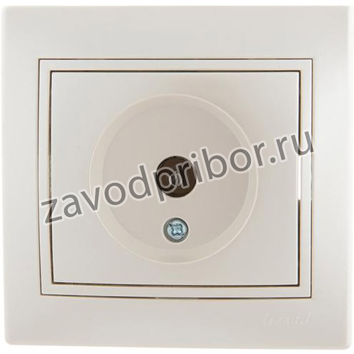 Розетка телевизионная проходная TV СП Mira 16А IP20 со вставкой жемчуж./бел. перламутр. LEZARD 701-3030-129