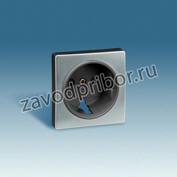 Simon 82 Алюминий Накладка розетки 1-ая с/з