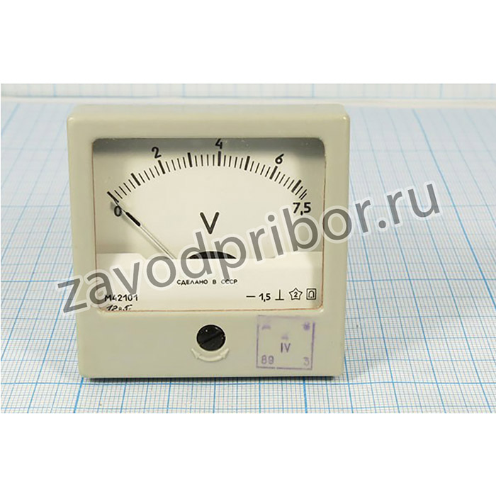 Голова измерительная вольтметр 60x60\ 7,5В\М42101\1,5; гол В 60x60\ 7,5В\М42101\1,5\