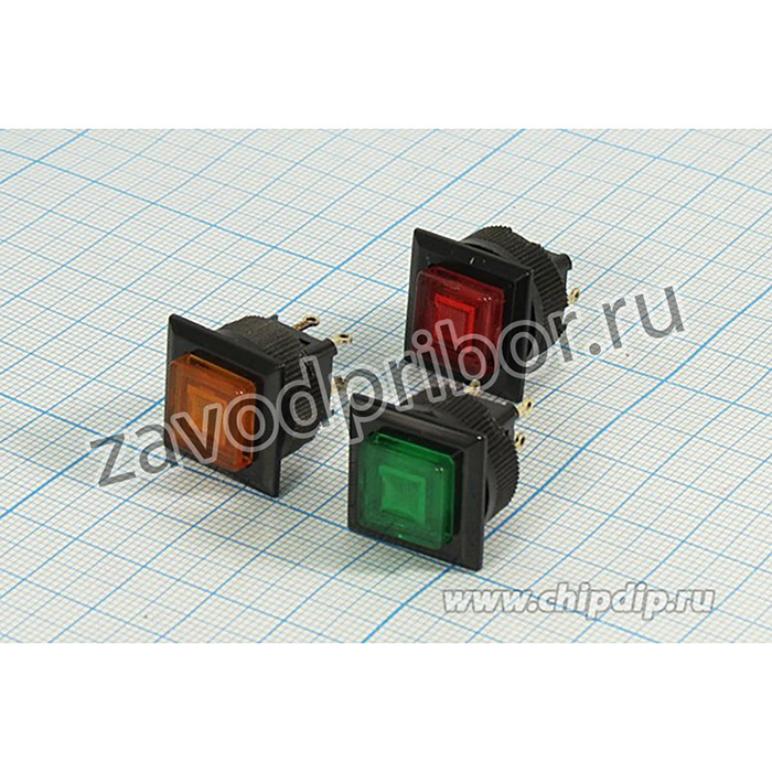 Выключатель кнопочный красный с подсветкой, с фиксацией 220В/2А, № 713 R ПКн\220\ 2,0\OFF-ON\d16\ IL2В/кр\4C\D326\; ПКн\220\ 2,0\OFF-ON\d16\