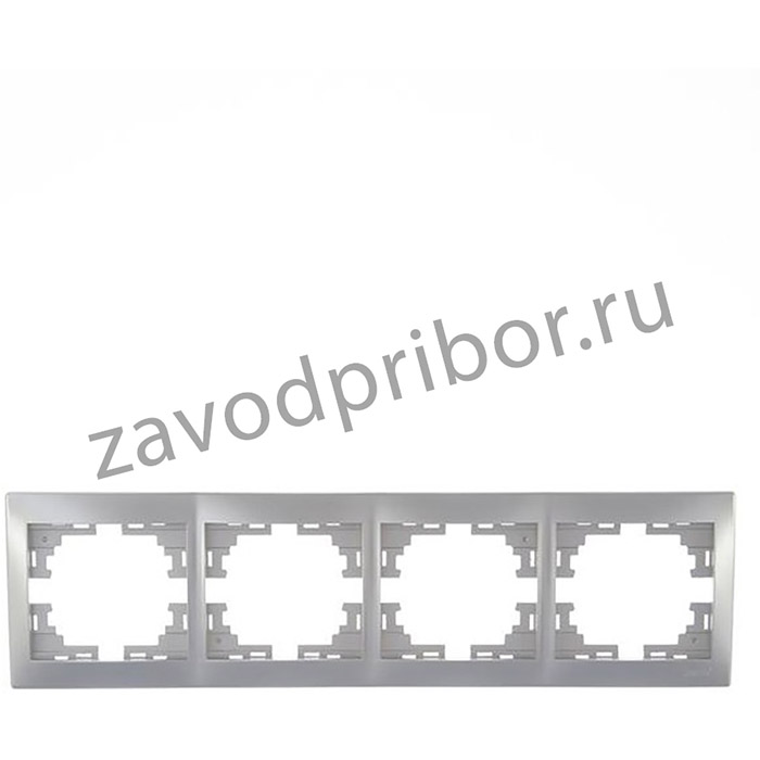 Рамка 4-м Mira горизонт. сер. метал. LEZARD 701-1000-149