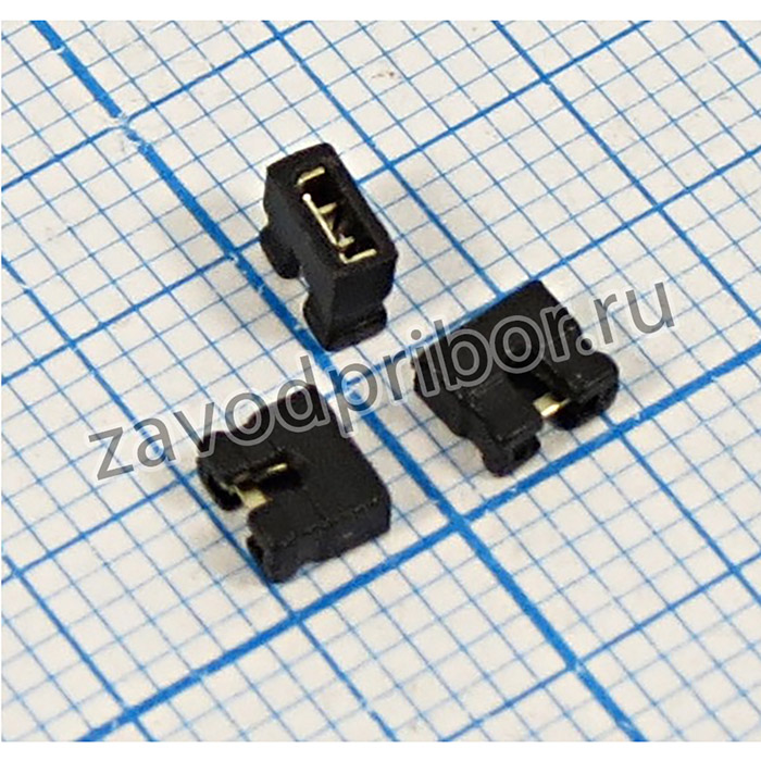 Джампер, шаг P2.00, контакты 2C, высота h 3.5мм, тип открытый, цвет черный, марка MJ2O-3,5B