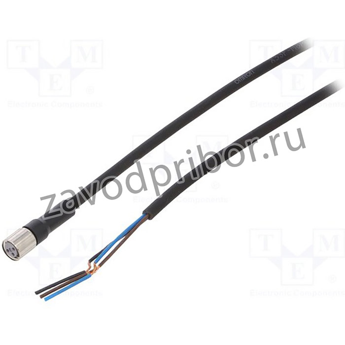 XS3FM8PUR3S2M, Соединительный кабель, M8, PIN 3, прямой, Дл.кабеля 2м, вилка, 1А