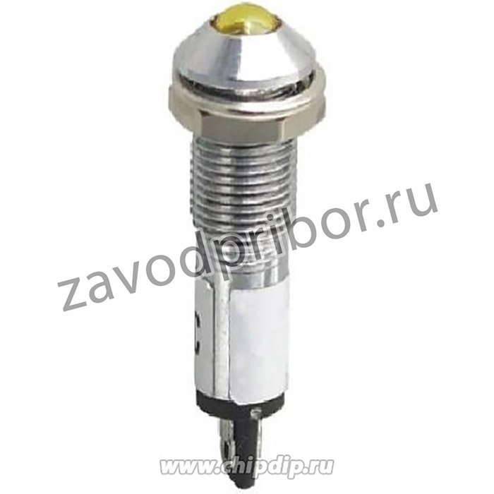 XD8-2-Y-03VDC, Светодиод с держателем желтый 8мм 3VDC