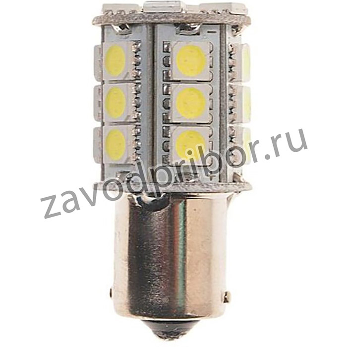 56282W-24, Лампа светодиодная 24V P21W BA15s 24 светодиода белая MEGAPOWER