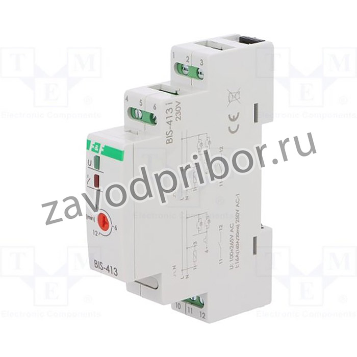 BIS-413I, Реле: установочное, бистабильное,inrush, SPDT, Монтаж: DIN, 16А