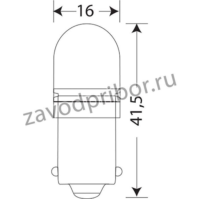 Лампа светодиодная 12V T15x43 W BA15s Маяк SUPER WHITE 2 шт. блистер 12T15BLK092BL 12T15BLK092BL