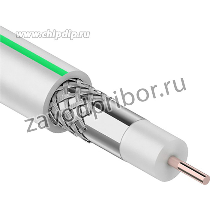 01-2502, Кабель коаксиальный MARS HD, Cu/Al/CuSn, 96%, 75Ом, 100м, INDOOR, белый