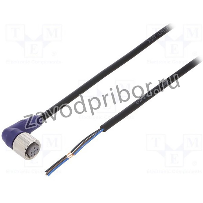 XS2FLM12PVC3A5M, Соединительный кабель, M12, PIN 3, угловой, 5м, вилка, 0,8А, IP67