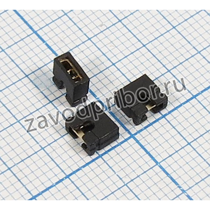 Джампер , P2,54, 2C, h 4,5мм, открытый, черный; джампер \P2,54\ 2C\h 4,5мм\открыт\ чер\\MJ-O-4,5B\