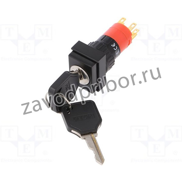 V16-KEY-J-2-JC, Переключатель: замок для РЭА, Фикс.пол: 2, Алгоритм раб: ON-ON