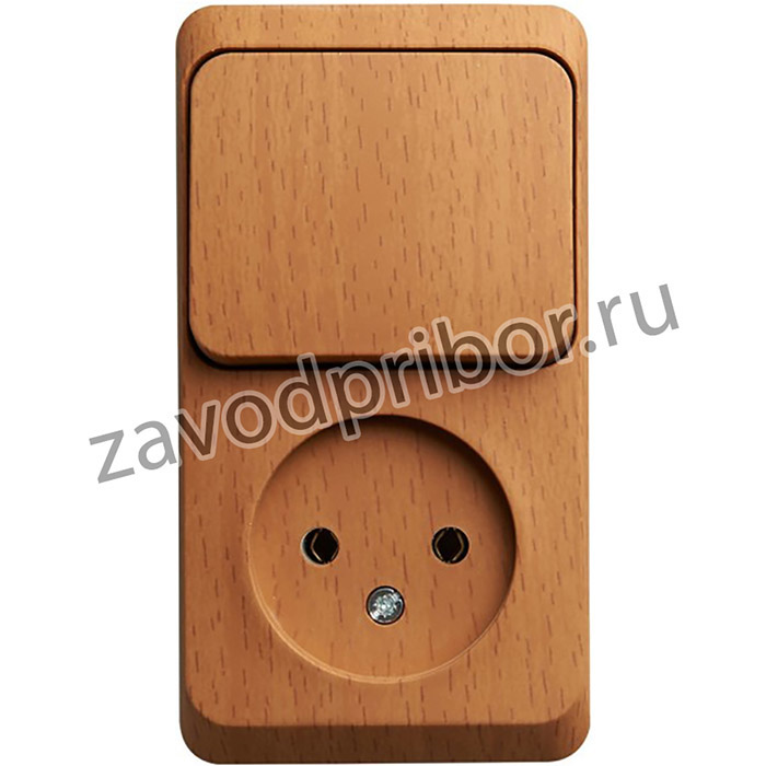 Systeme Electric Этюд наруж Бук Блок: Розетка б/з + выключатель 1-клавишный