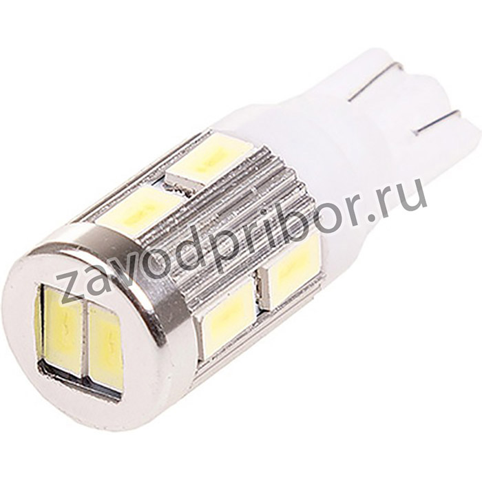 Автолампа диод T10 (W5W) 12V 10 SMD Блистер без цоколя 1-конт Белая SKYWAY компл. 2 шт. Габариты, номер, салон