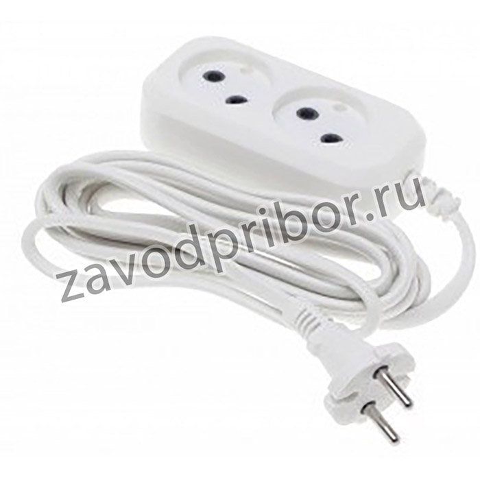 BURO Сетевой удлинитель 2 розетки,3 метра, (BU-PSL2.3/W), белый (пакет ПЭ) {475304}
