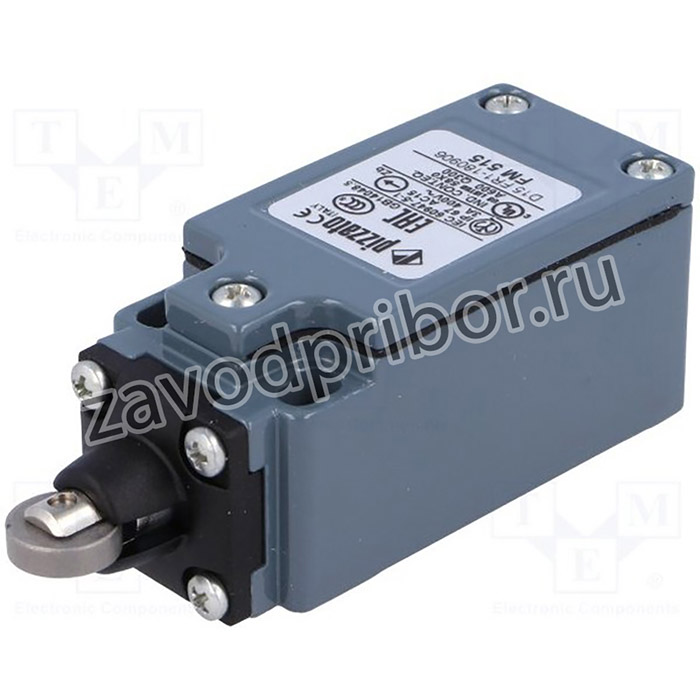 FM515, Концевой выключатель, стальной ролик d12мм, NO + NC, 10А, PG13,5