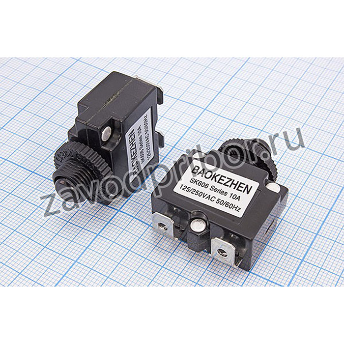 Предохранитель автоматический KGZ-01, 6,0A, 250В, пластик, 2T, KYB8, переключатель кнопочный; пред авт KGZ-01\ 6,0А\250В\\пл\2T\KYB8\ПКн