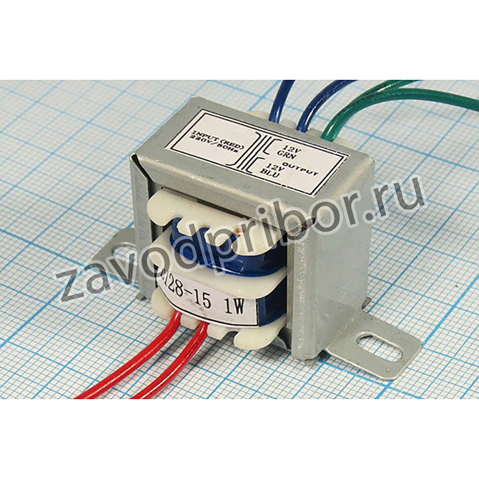 Трансформатор 12Вx2\ 1Вт\220В\EI28*15; №8806 транс 12Вx2\ 1Вт\220В\EI28*15