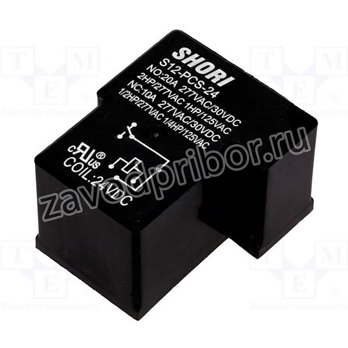 S12-PCS-24, Реле: электромагнитное, SPDT, Uобмотки: 24ВDC, Iконтакт.макс: 20А