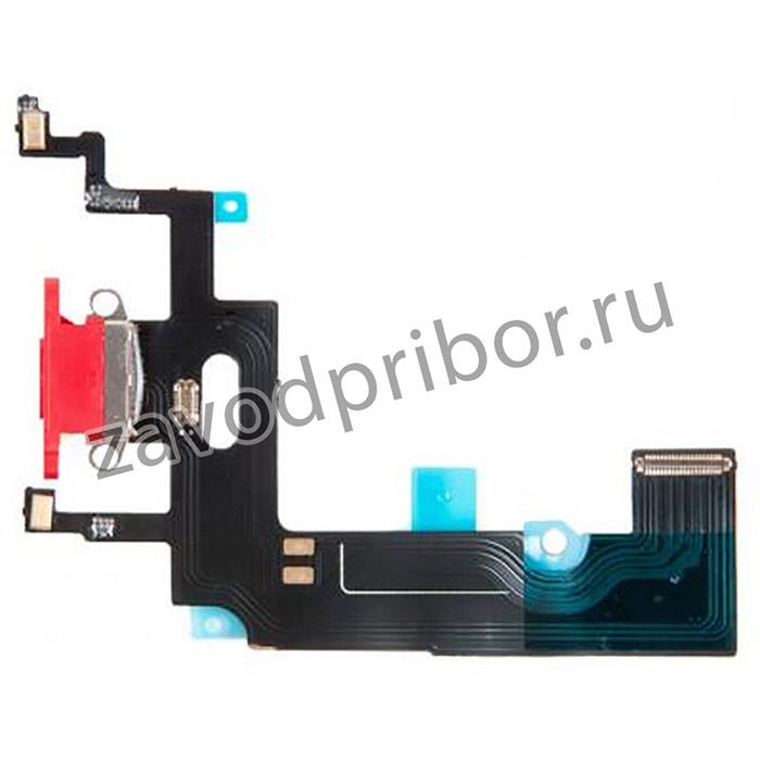 (iPhone XR) шлейф с разъемом зарядки для Apple iPhone XR, красный
