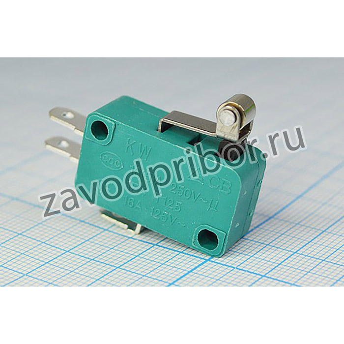 Переключатель концевой 29x10 x16м, 220В, 16А, ON-(ON), планка 13мм с роликом; №1734 N ПКонц 29x10 x16\220\16\ON-(ON)\ \L13рол\KW3A-16Z4A\