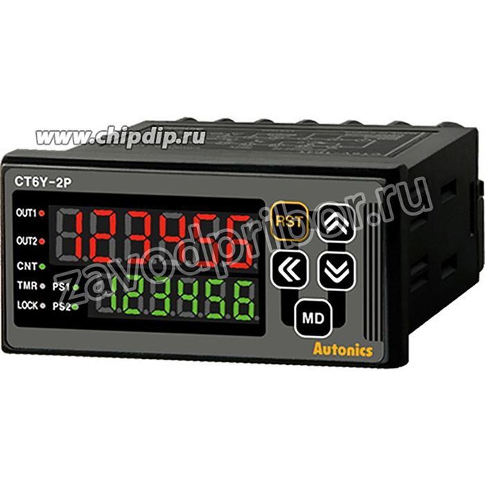 CT6Y-2P4 AC100-240V счётчик-таймер, 72х36мм, прямой/обратный счет, двойная уставка