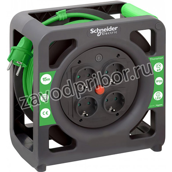 Schneider Electric Удлинитель катушечный Thorsman 4 роз 15м 3х1.5 IP20