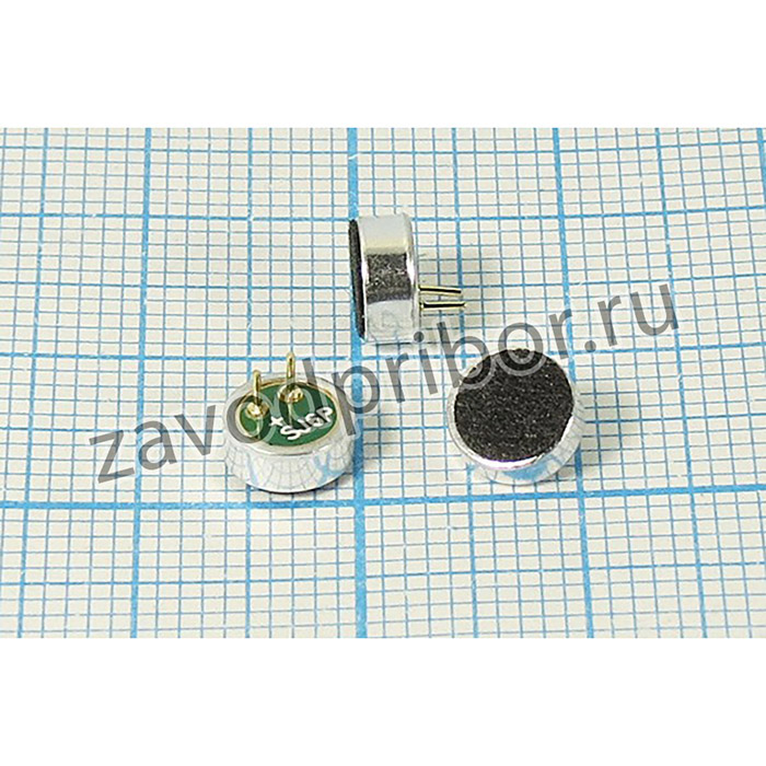 Микрофон электретный всенаправленный диаметром 6мм и высотой 2.2мм, 4217Ж микэ 6,0x 2,2\O\2P\-40\EM- 6022P-40dB\FBELEC ; микэ 6,0x 2,2\O\2