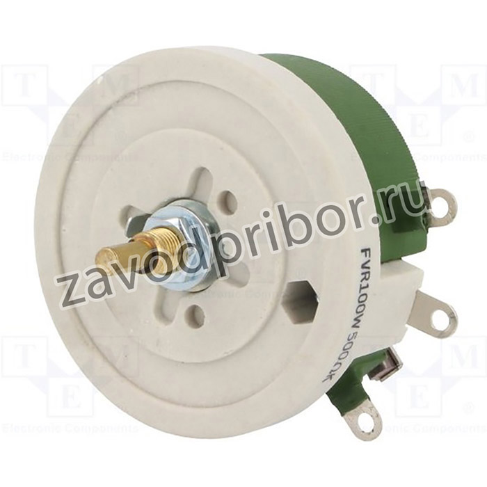 FVR100W-500R, Потенциометр: осевой, однооборотный, 500Ом, 100Вт, ±10%, 6мм