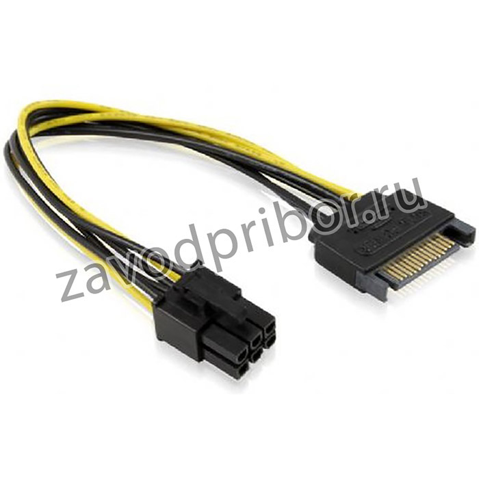 GC-ST218, Кабель питания 0.15m SATA GCR SATA 15pin / ATX 6pin