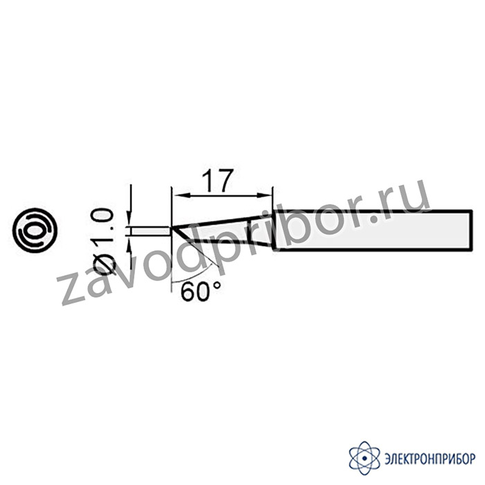 5SI-216N-BC — жало сменное (скос 60 градусов диаметр 1 мм)
