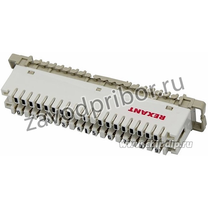 04-0102, Плинт на 10 пар размыкаемый, маркировка 0-9 (монтаж на рейку)