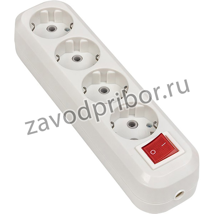 AKB16-4i, Колодка 4 гнезда 16А/3.5кВт c выключателем и заземлением Эксперт