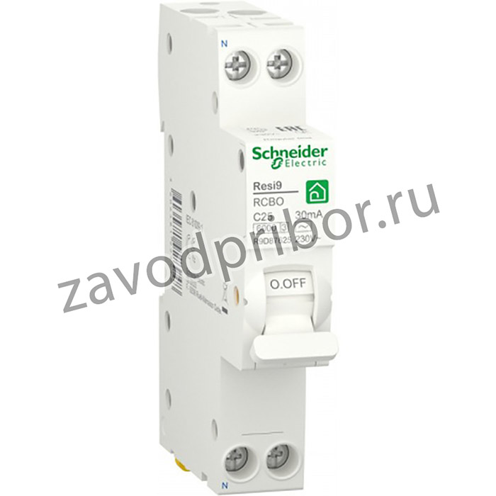 Schneider Electric RESI9 Автоматический выключатель дифференциального тока (ДИФ) 1P+N С 25А 6000A 30мА 18mm тип AC