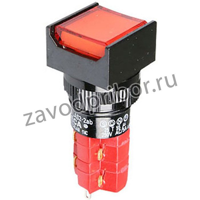 D16LAS2-2ABKR, кнопка с фиксацией и LED подсветкой 250В 5А