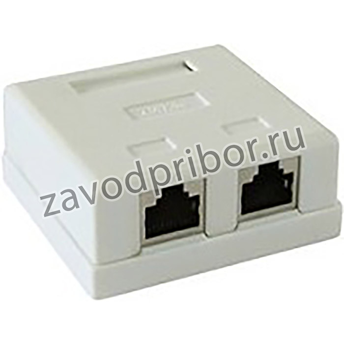 Монтажное оборудование Розетка GEMBIRD NAS214 RJ-45 кат.STP 5e внешняя экранированная 2 порта, 110&Krone