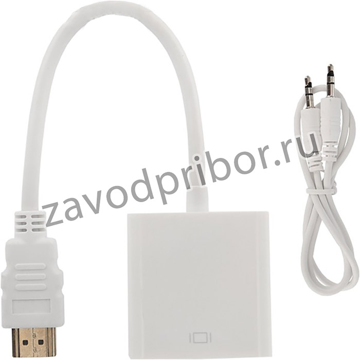 17-6936, Переходник штекер HDMI - гнездо VGA, провод + шнур стерео 3,5мм