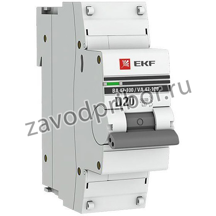 Выключатель автоматический модульный 1п D 20А 10кА ВА 47-100 PROxima EKF mcb47100-1-20D-pro