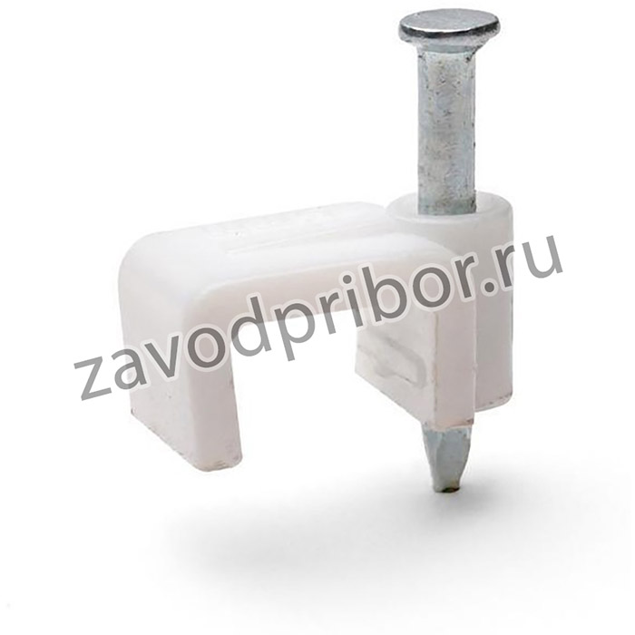 Скоба с гвоздем плоская СПП 4 пластик. (уп.50шт) Fortisflex 49448