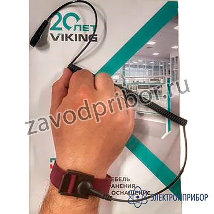 A-1102 — браслет заземления тканевый со шнуром, кнопки 10мм-10мм