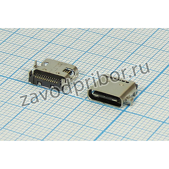 Разъем microUSB розетка, тип C 3.1, контакты 12Cx2-2HP, на плату, USB C-3.1SAD2