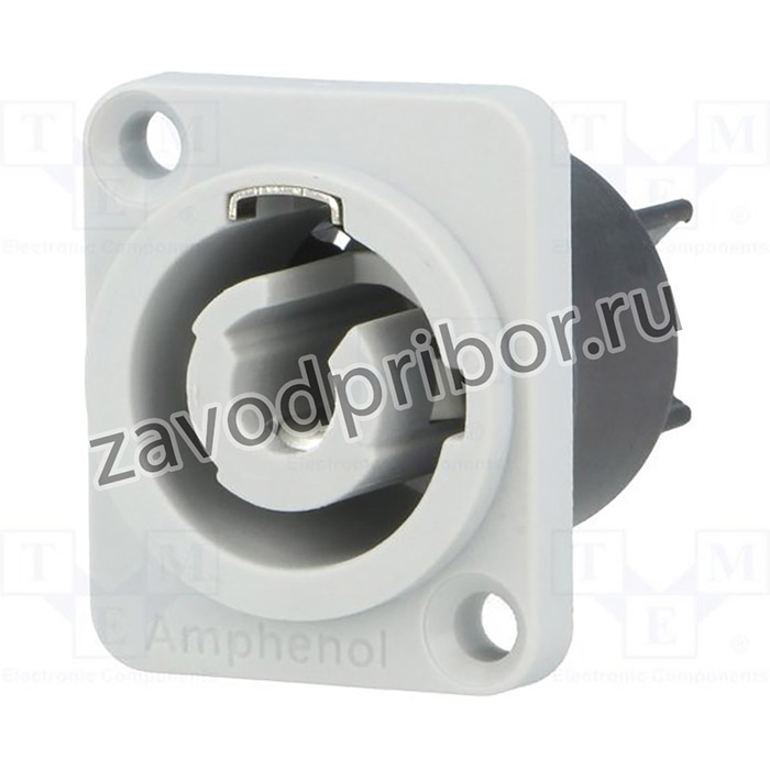 HP-3-MDG, Гнездо, круглый, "папа", PIN 3, фланец (2 отверстия), на панель